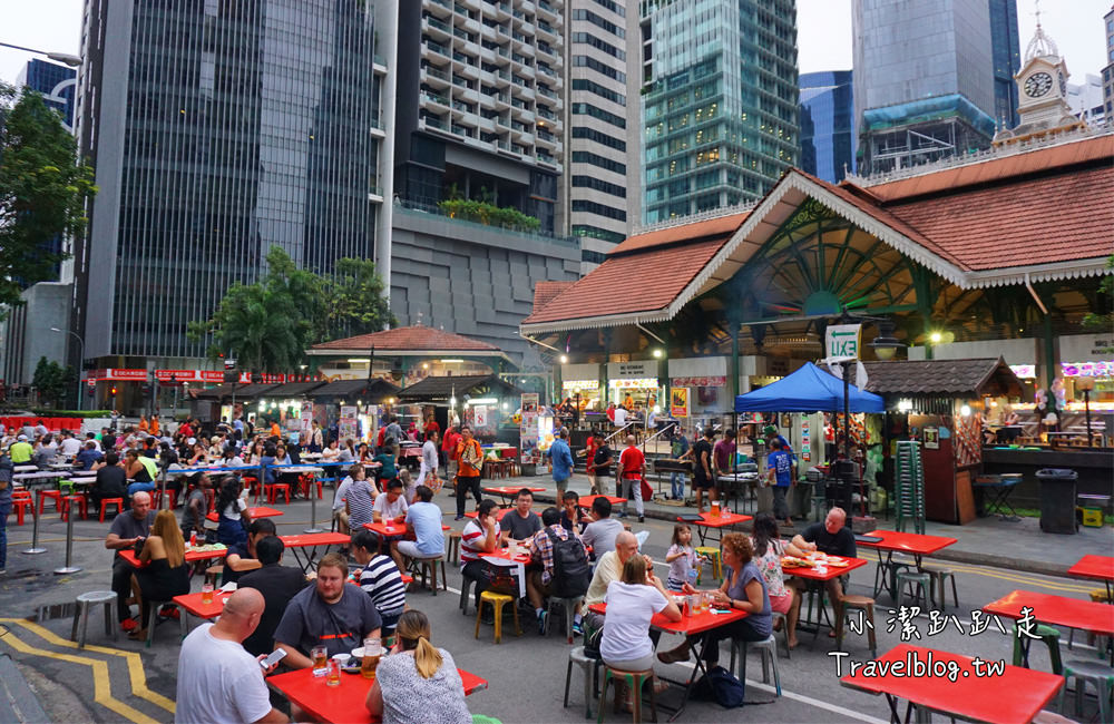 新加坡美食》越晚越嗨烤肉趴!沙嗲一條街藏匿百年古蹟建築內!老巴剎美食廣場(Lau Pa Sat)新加坡自由行
